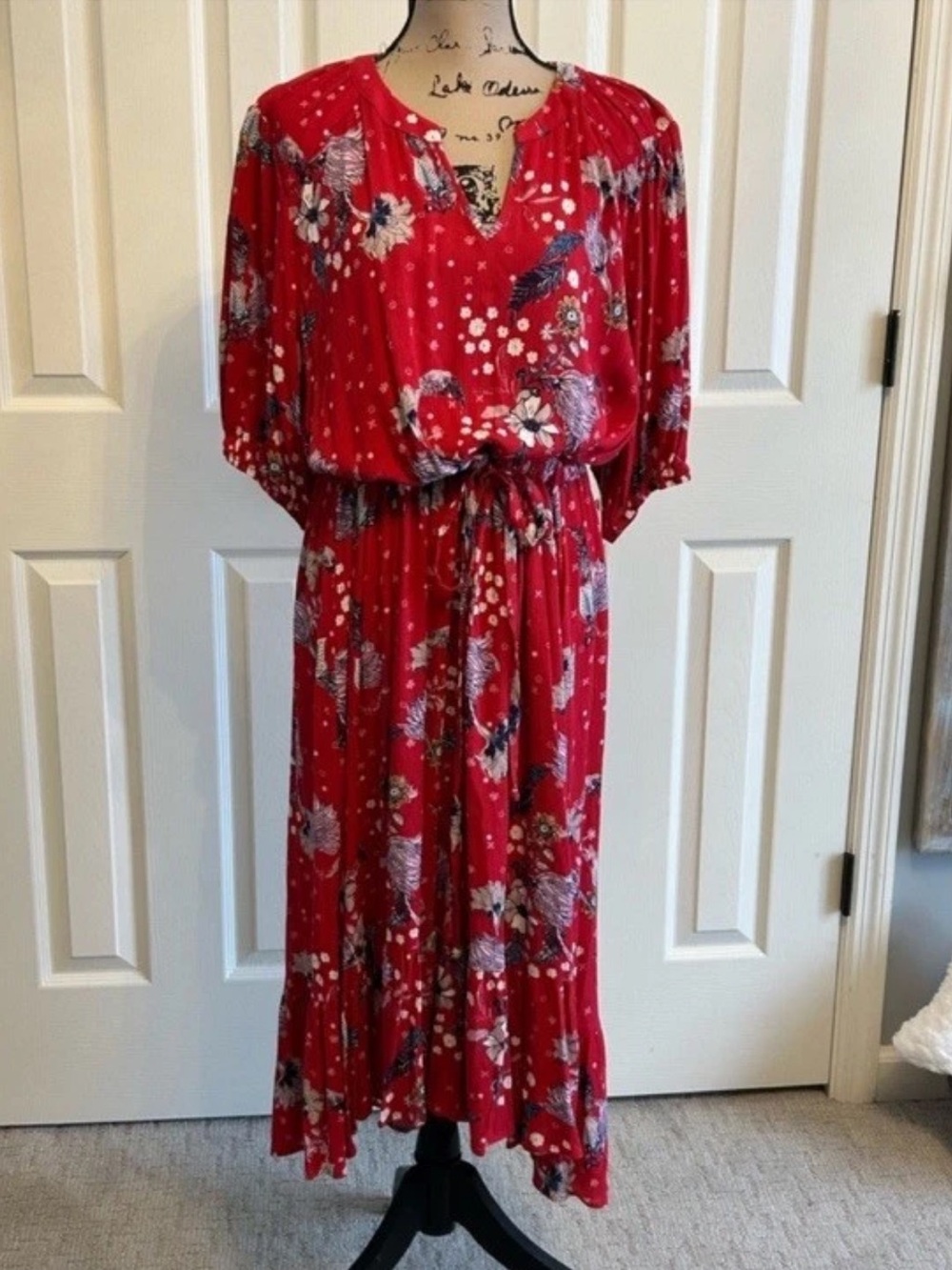 Nurture by Westbound Sz 3X High-Low V-Neck Elbow Sleeve Midi Dress. NWT